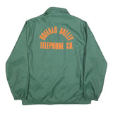 MVP Mens Green Synthetic Button Jacket L Plain Lightweight Workwear