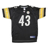 REEBOK Mens Black & Yellow Pittsburgh Steelers NFL Football Shirt XL Short