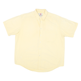 LEVI'S Mens Yellow Cotton Blend Shirt XL Button-Down Collar Casual Summer