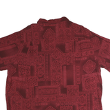 BATICK BAY Mens Red Patterned Shirt 2XL Cotton Casual Short Sleeve Relaxed Fit