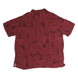 BATICK BAY Mens Red Patterned Shirt 2XL Cotton Casual Short Sleeve Relaxed Fit