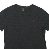 POLO RALPH LAUREN Mens Black V-Neck Cotton Blend T-Shirt M Short Sleeve
