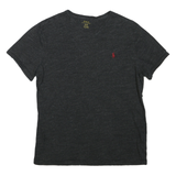 POLO RALPH LAUREN Mens Black V-Neck Cotton Blend T-Shirt M Short Sleeve