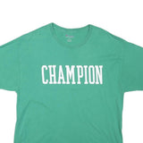 CHAMPION Mens Green T-Shirt XL Short Sleeve Crew Neck Cotton Blend Casual