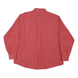 NAUTICA Mens Red Cotton Blend Shirt L Button-Down Collar Long Sleeve Casual