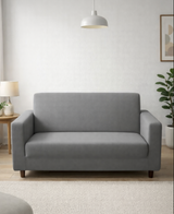 Anyseat 2-Seater Sofa Cover – Ash Grey Style Slipcover for Living Room Chair Protection