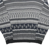 NICK TAYLOR SPORTSWEAR Mens Black & Grey Patterned Jumper Polo Collar Basic Knit