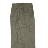 Mens Cotton Blend Regular Fit Cargo Trousers Beige W30 L31 Casual Utility Zip