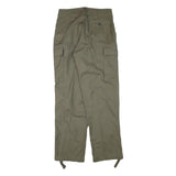 Mens Cotton Blend Regular Fit Cargo Trousers Beige W30 L31 Casual Utility Zip