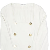 GEORGES RECH Womens White Classic Jacket UK 10 Viscose Blend Button Nautical
