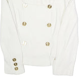 GEORGES RECH Womens White Classic Jacket UK 10 Viscose Blend Button Nautical