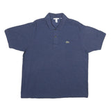 LACOSTE Mens Blue Short Sleeve Plain Polo Shirt XL Cotton Classic Fit Casual