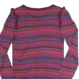 MARC JACOBS Womens Purple Patterned Pullover Jumper Round Neck Chunky Knit M
