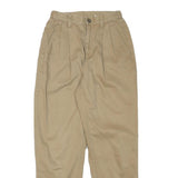 LIZ CLAIBORNE Womens Cotton Blend Beige Relaxed Trousers W23 L27 Casual