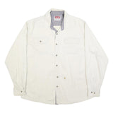 WRANGLER Mens White Cotton Blend Casual Shirt L Long Sleeve Button Up
