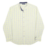 NAUTICA Mens Yellow & Blue Check Cotton Shirt XL Long Sleeve Button Collar