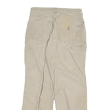 CARHARTT Mens Relaxed Beige Cotton Blend Zip Trousers W30 L30 Workwear Casual