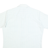 WRANGLER Mens White Striped Classic Western Shirt XL Short Sleeve Cotton Blend