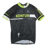 CUORE Mens Black & Green Cycling T-Shirt L Short Sleeve Crew Neck Polyester