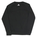 ADIDAS Womens Black Cotton Blend Crew Neck S Logo Sweatshirt Pullover