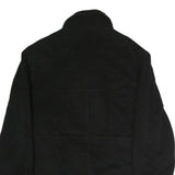 Mens Black Wool Plain Jacket L Zip Closure Classic Fit Long Sleeve Elegant