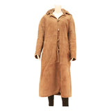 Womens Beige Brown Long Sleeve Button Cotton Blend Jacket L Hooded Plain Fall