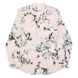 CALVIN KLEIN Womens Pink Floral Printed Shirt Long Sleeve Round Neck L Elegant