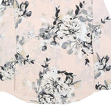 CALVIN KLEIN Womens Pink Floral Printed Shirt Long Sleeve Round Neck L Elegant