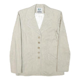 INFO Womens Beige Wool Blend Button Jacket XXS Woven Classic Tailored
