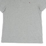 TOMMY HILFIGER Mens Grey Short Sleeve Polo Shirt M Cotton Blend Casualwear