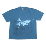 TUCAN TACO Mens Blue XL T-Shirt Short Sleeve Crew Neck Dolphin Graphic Print