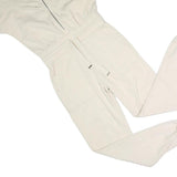 ALLSAINTS Womens Cream Dungarees Slim Cotton Blend UK 6 Zipped Casual