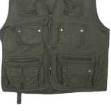 ARMY TEX Mens Green Cotton Blend Utility Jacket L Vest Zip Pockets Outdoor