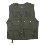 ARMY TEX Mens Green Cotton Blend Utility Jacket L Vest Zip Pockets Outdoor