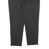 LAURA ASHLEY Womens Cotton Blend Black Slim Straight Trousers W34 L27 Polka Dot