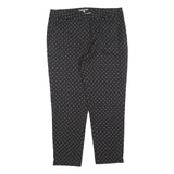 LAURA ASHLEY Womens Cotton Blend Black Slim Straight Trousers W34 L27 Polka Dot