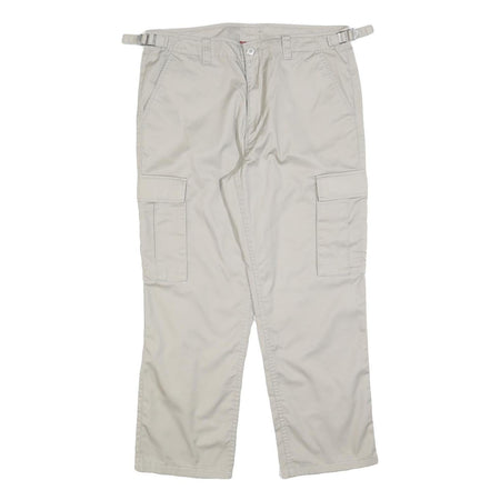 TEDDY'S Womens Cotton Blend Beige Relaxed Cargo Trousers W34 L28 Casual Utility