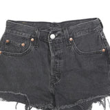 LEVI'S Womens Black Denim Cut-Off Shorts XS W24 Raw Hem Casual Summer Denim