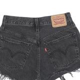 LEVI'S Womens Black Denim Cut-Off Shorts XS W24 Raw Hem Casual Summer Denim