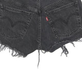 LEVI'S Womens Black Denim Cut-Off Shorts XS W24 Raw Hem Casual Summer Denim