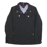 TOMMY HILFIGER Womens Black Zip Jacket S Polyester Blend Casual Stylish