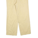 Womens Wool Relaxed Beige Trousers W30 L28 Zip Plain Wide-Leg Casual Smart