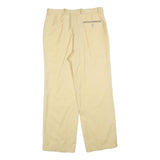 Womens Wool Relaxed Beige Trousers W30 L28 Zip Plain Wide-Leg Casual Smart