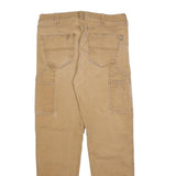GRAVEL GEAR Mens Cotton Blend Beige Regular Fit Straight Leg Trousers W34 L32