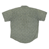 CHAPS RALPH LAUREN Mens Green Pattern Cotton Blend Shirt L Relaxed Fit Casual