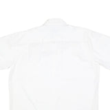 L'HOMME MODERNE Mens White Cotton Blend Shirt L Short Sleeve Button-Up Utility