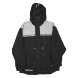 ADIDAS Mens Black & Grey Outdoor Jacket M Polyester Blend Zip Hooded Casual