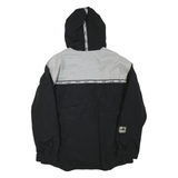 ADIDAS Mens Black & Grey Outdoor Jacket M Polyester Blend Zip Hooded Casual