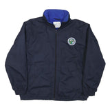 SOLO Mens Navy Blue Casual Zip Jacket S Polyester Blend Plain Classic Fit