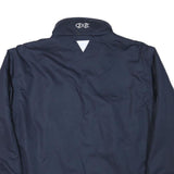 SOLO Mens Navy Blue Casual Zip Jacket S Polyester Blend Plain Classic Fit